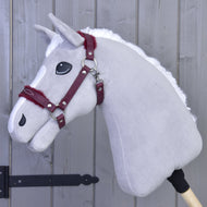 Halster met bont - kunstleer Burgundy