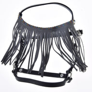 Halter black with grey fringes