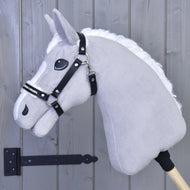 Halter with fur - leatherette Espresso