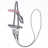 Grey leatherette set - bridle, reins and martingale