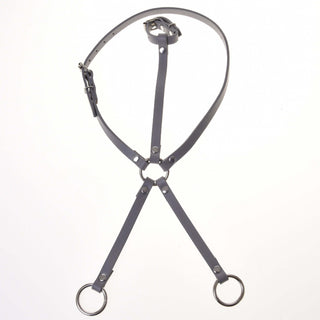 Grey leatherette set - bridle, reins and martingale