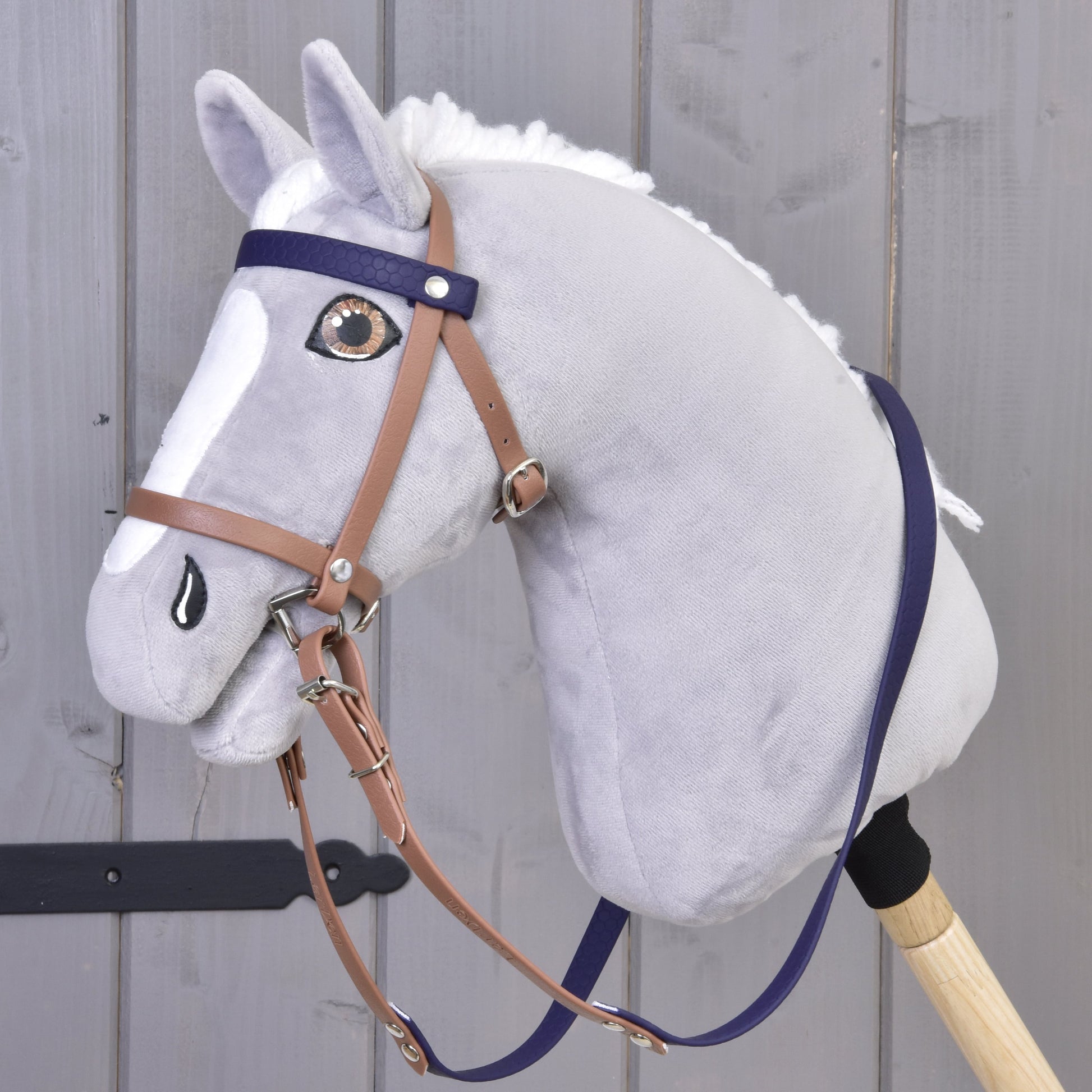 Compleet hoofdstel met neusriem Bruin Paars