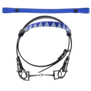 Hoofdstel met 2 Hoofdbanden blauw (maat M)