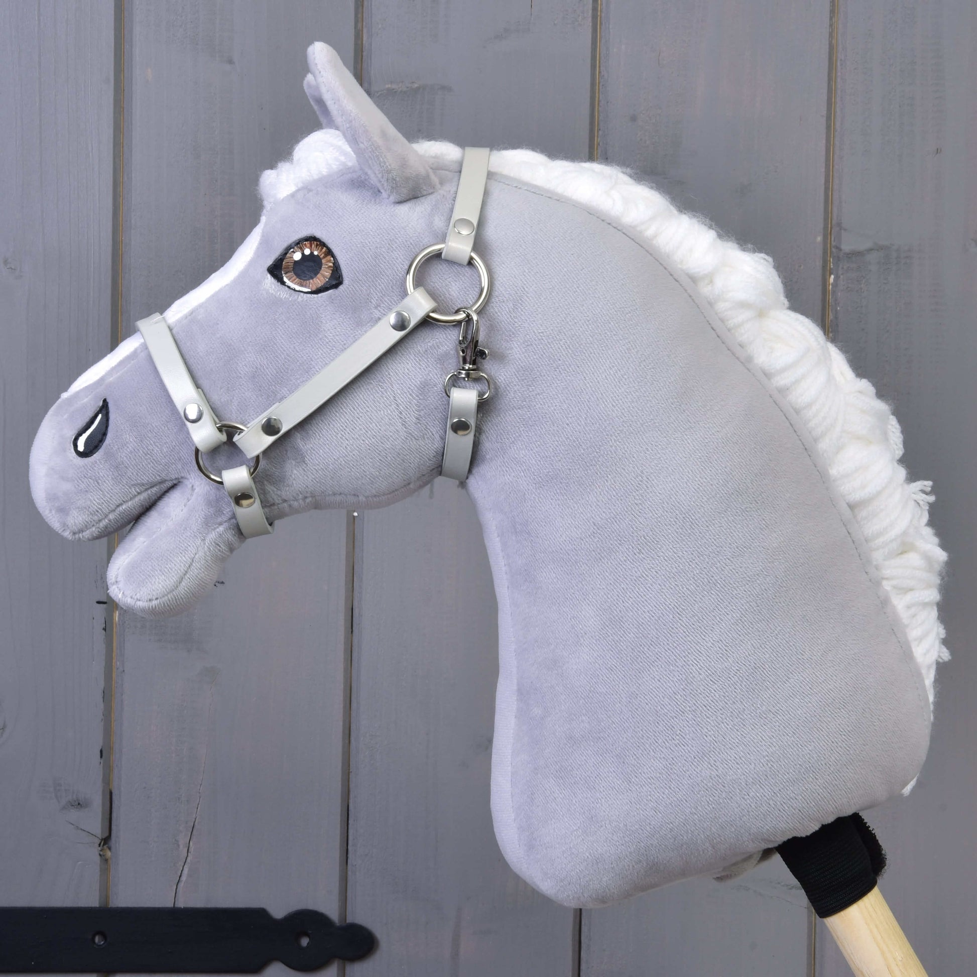 Halter - light grey leatherette (size S)
