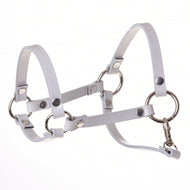 Halter - light grey leatherette (size S)