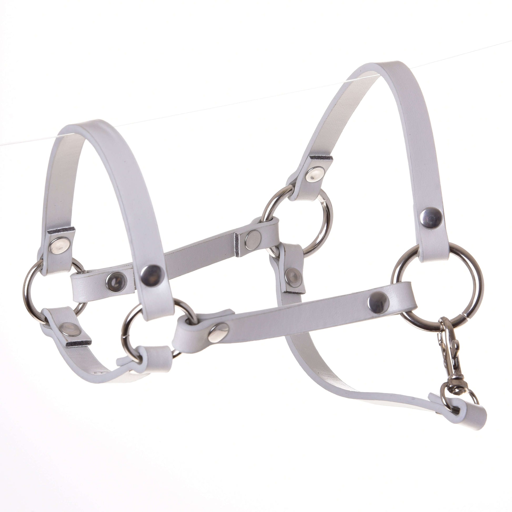 Halter - light grey leatherette (size S)