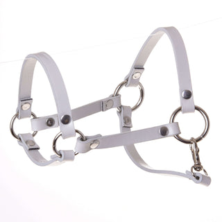 Halter - light grey leatherette (size S)