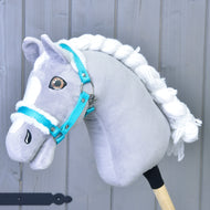 Halster turquoise met bont