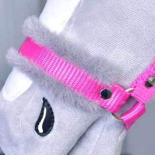 Halster roze met bont