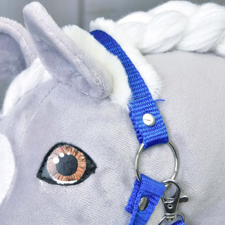 Halster blauw met bont