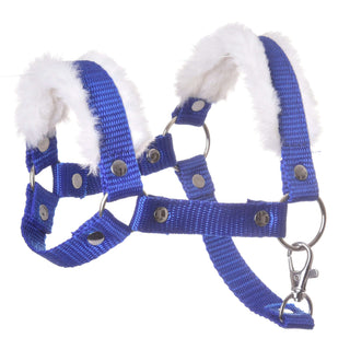 Halster blauw met bont