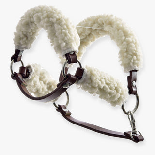 Brown halter with complete fur - leatherette