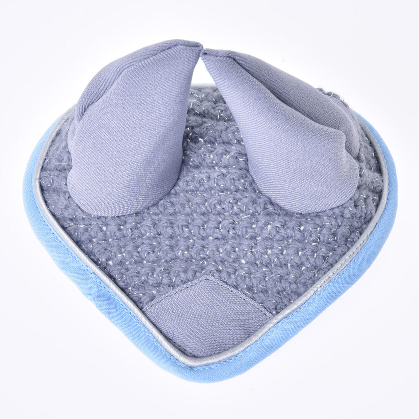 Ear bonnet crocheted grey