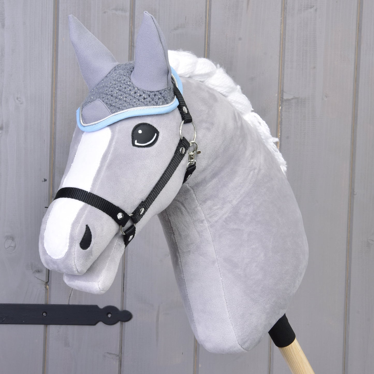 Ear bonnet crocheted blue 1