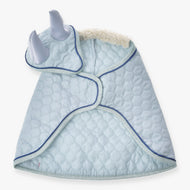 Hobby Horse Set Mint by LarDen with light blue quilted blanket and matching ear bonnet