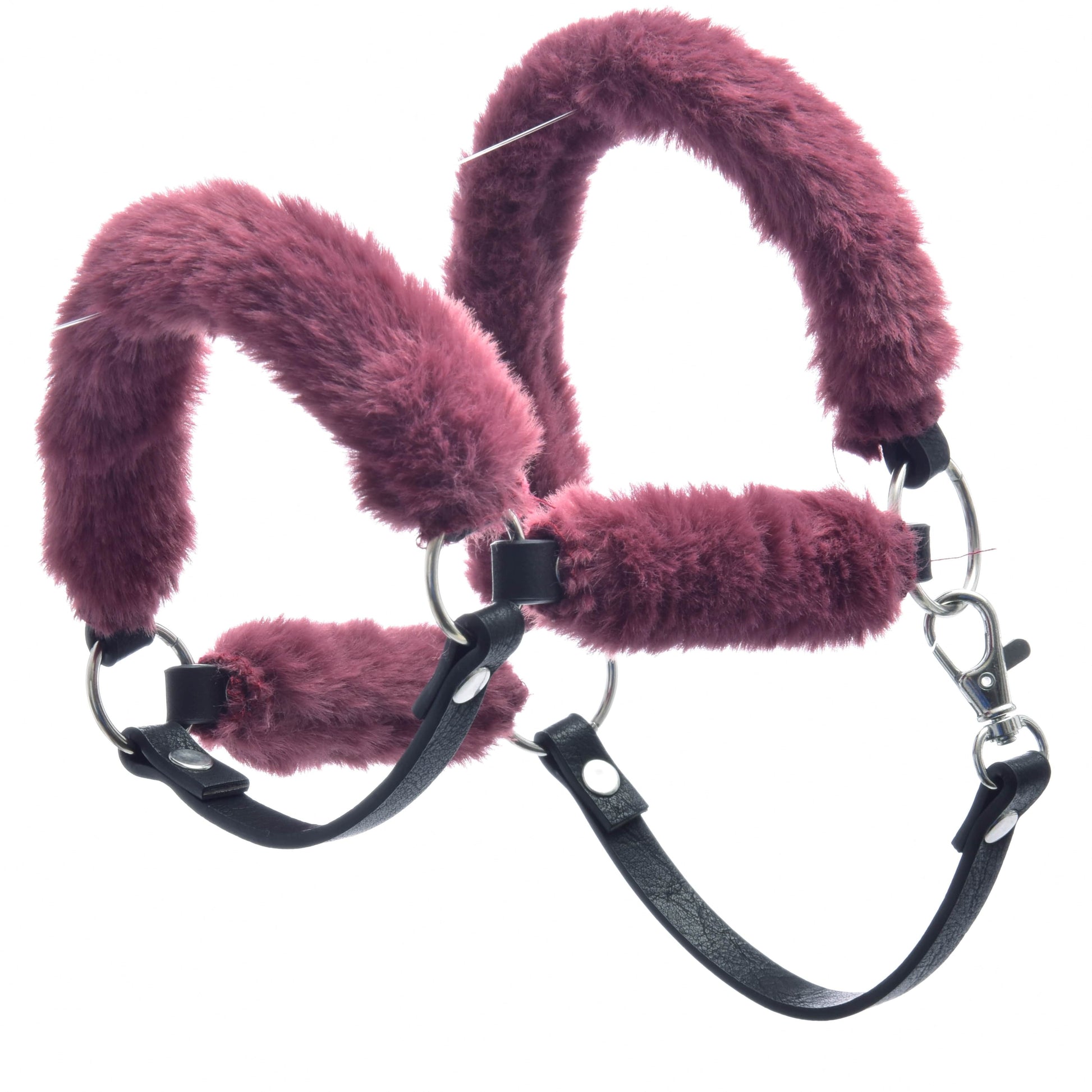 Fur Halter Teddy Maroon