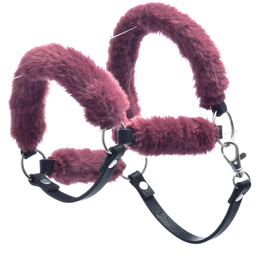 Fur Halter Teddy Maroon