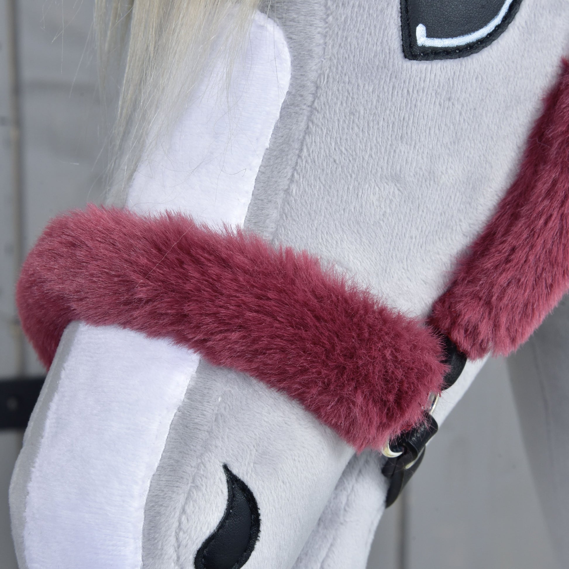 Fur Halter Teddy Maroon