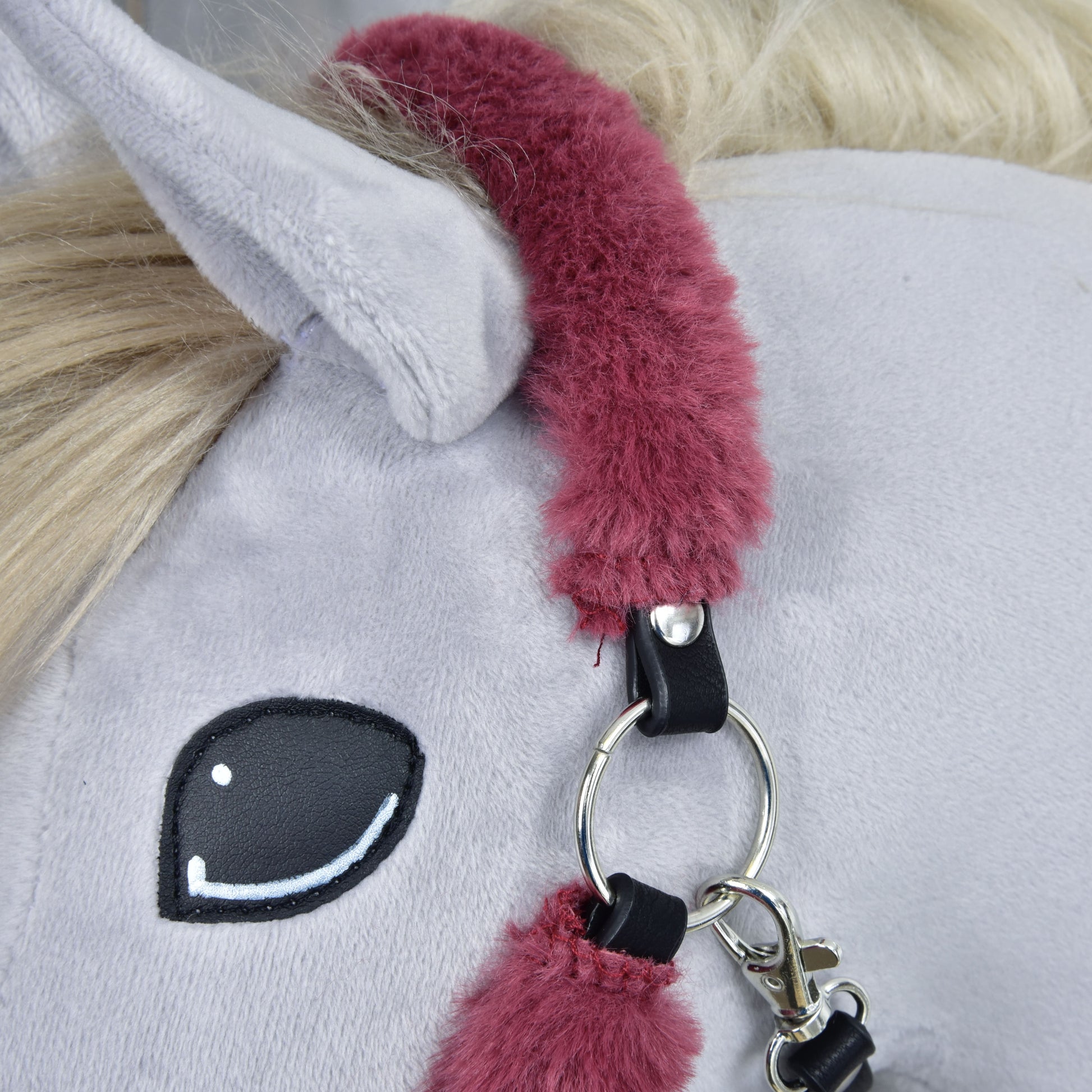 Fur Halter Teddy Maroon