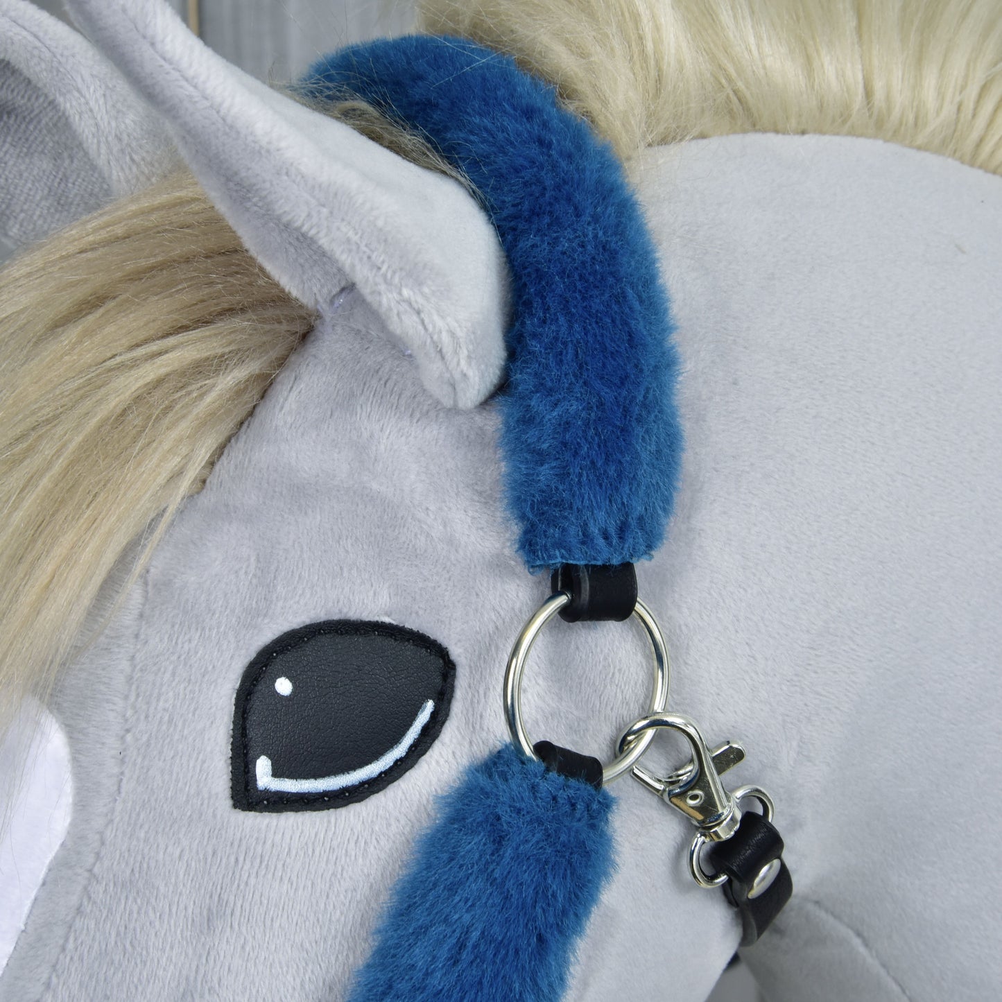 Fur Halter Teddy Petrol