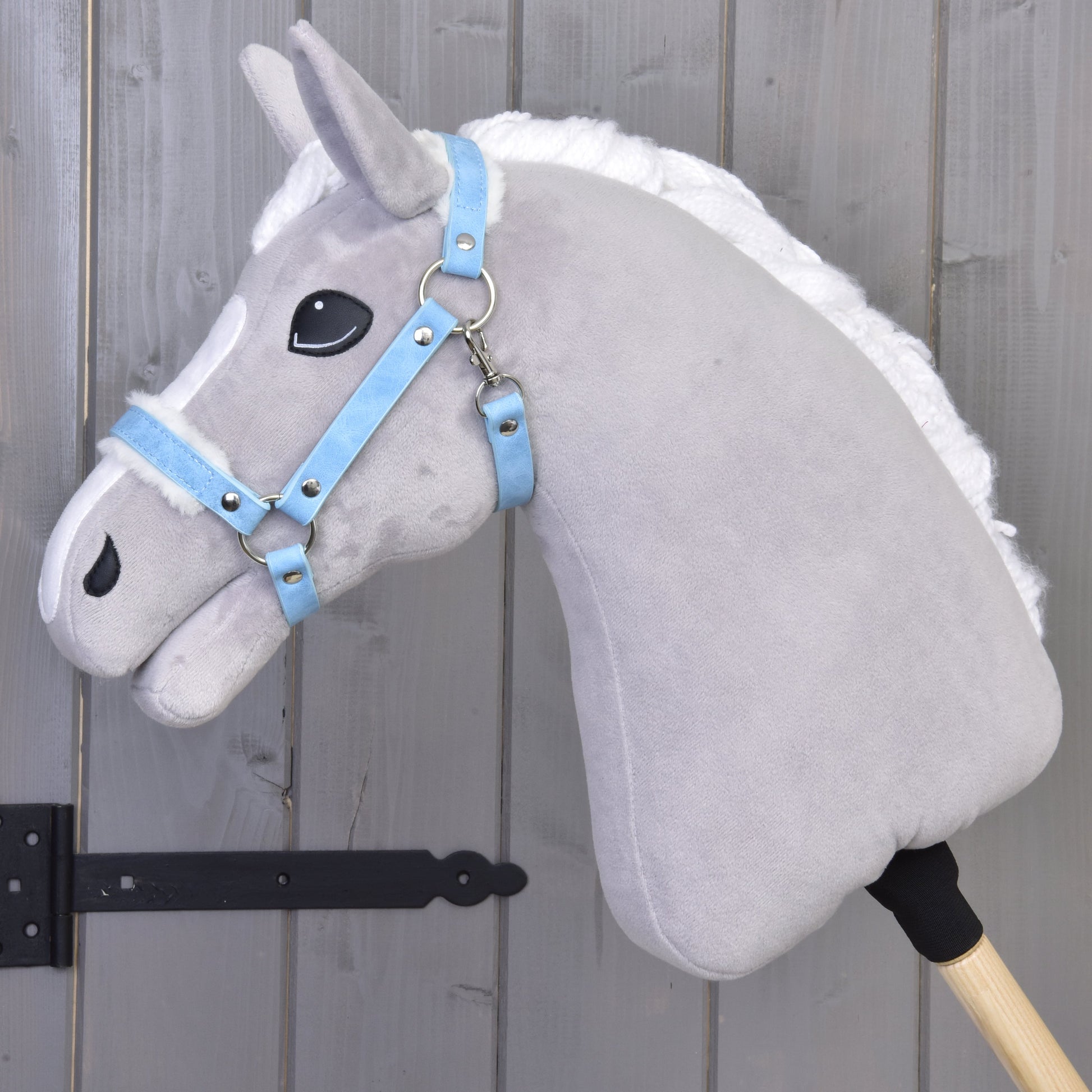 Halster met bont - kunstleer Pastel Blauw