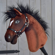 Hobby Horse Roger by LarDen, brown plush Hanoverian with black mane and black halter