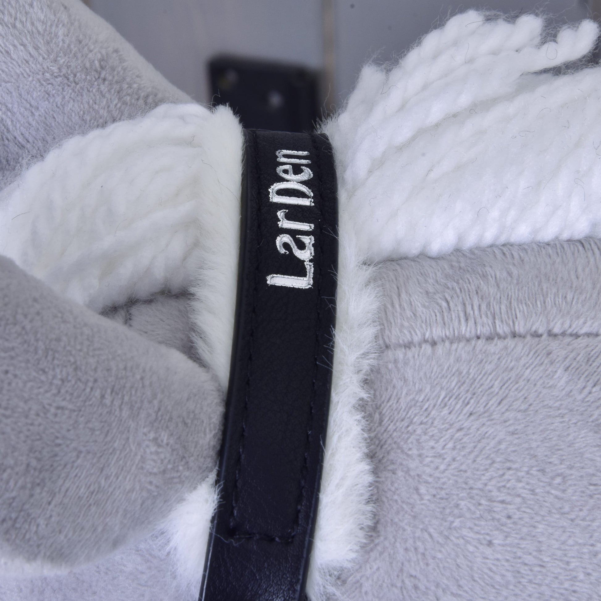 Halster met bont - kunstleer Espresso