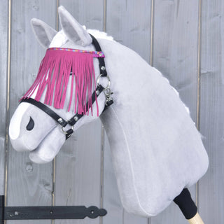 Halter black with pink fringes