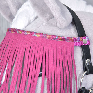 Halter black with pink fringes