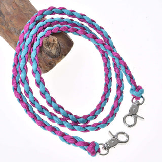 Gebreide teugels roze-blauw