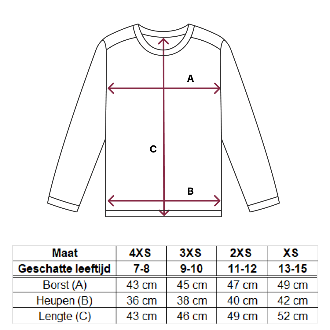 Size guide – Mikina – NL