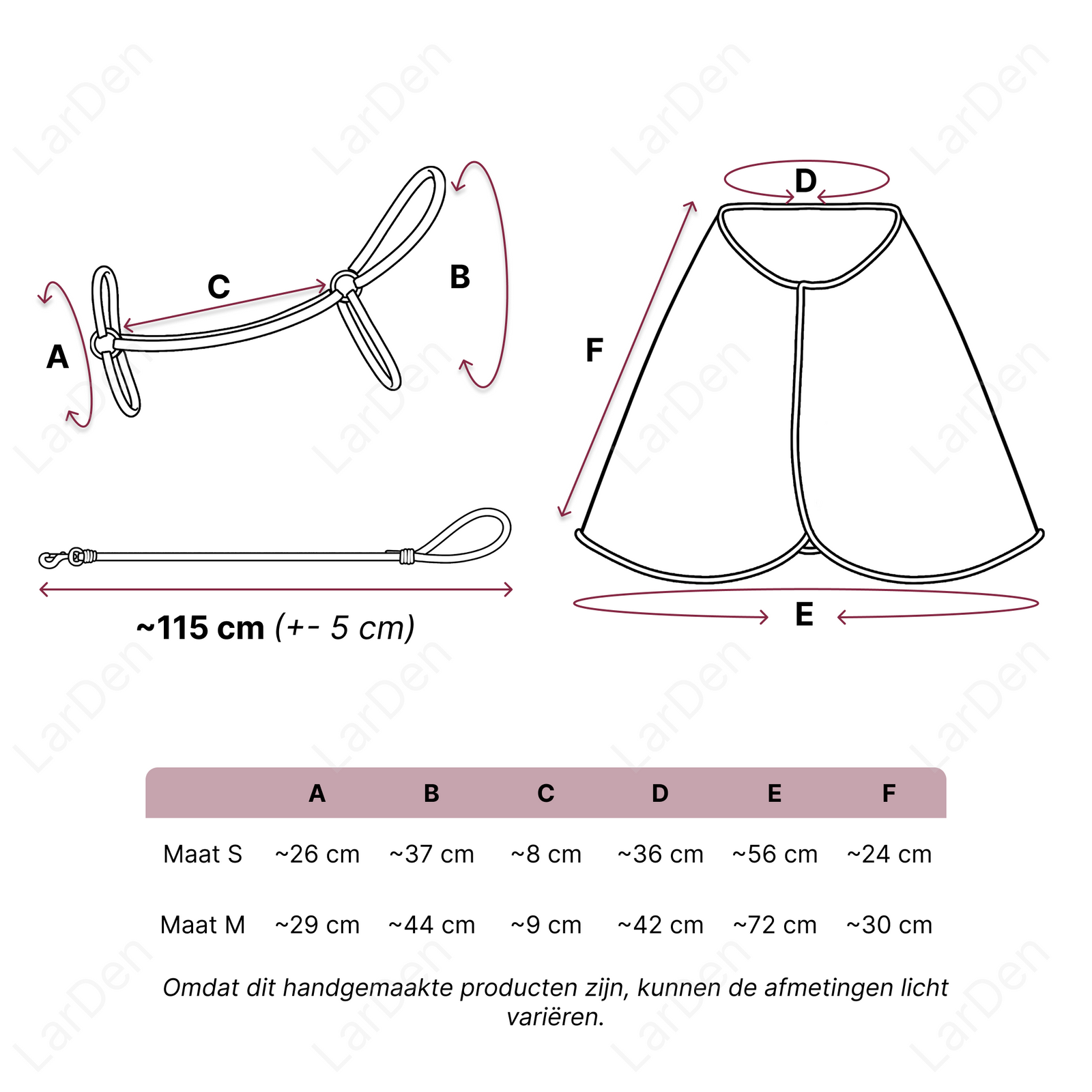Size guide – Set Harmony – NL