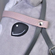 Compleet kunstleren hoofdstel grijs met roze hoofdband