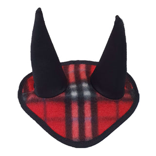 Oornetje geruit rood (fleece) (maat M)