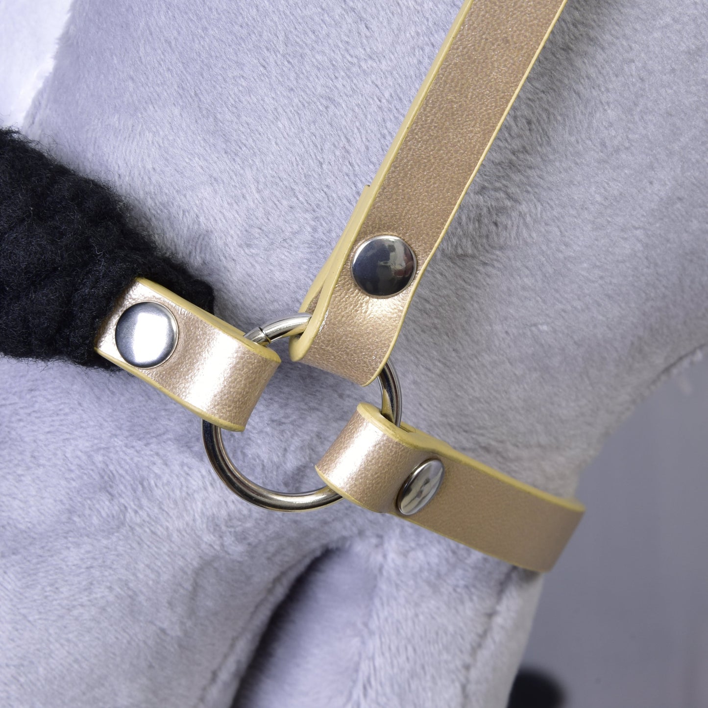 Gold halter with black fur- leatherette (size M) 3